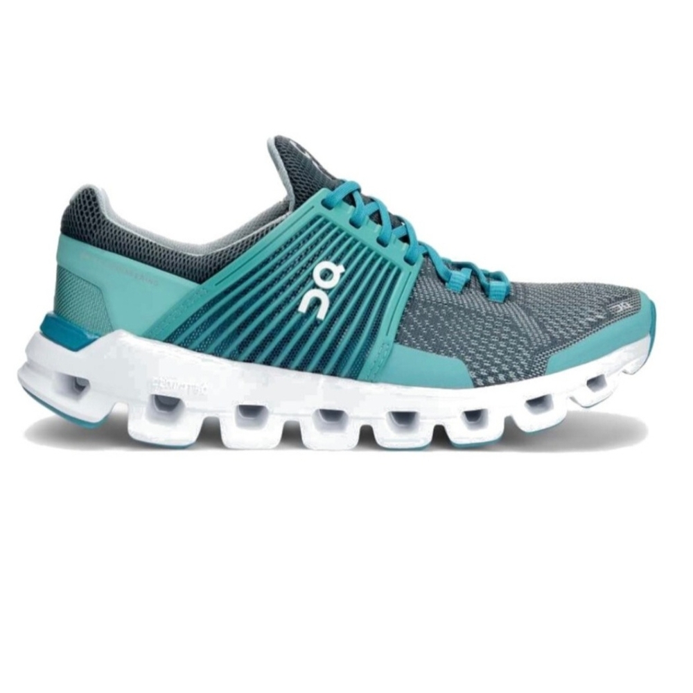 On Running Cloudswift Teal and Gray Athletic Shoes